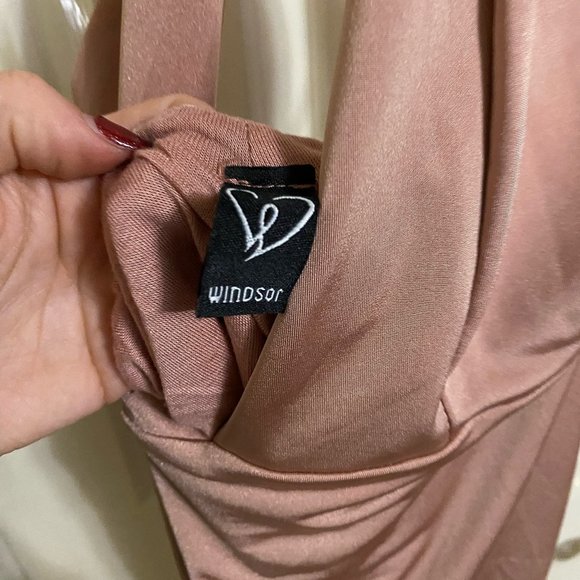 Windsor Mauve Satin Mini Dress - Picture 6 of 7